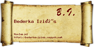 Bederka Iziás névjegykártya